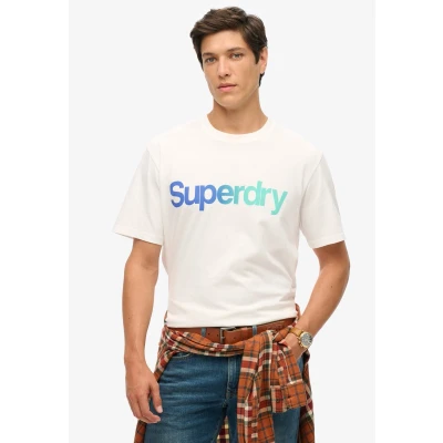 Afbeelding van Superdry CORE LOGO Loose Tshirt print, Heren, Maat: Small, Brilliant white fade