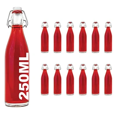 Afbeelding van 12 stuks 250 ml beugelflessen beugelfles glazen fles met beugelsluiting draadbeugel schnapfles wijnfles nr. 200 van slkfactory