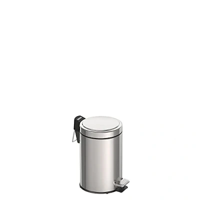 Afbeelding van Tramontina 3 liter keuken badkamer slaapkamer vuilnisbak met pedaal, metaal roestvrij staal, 17 cm diameter x 27 hoogte, 94538103
