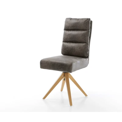 Afbeelding van Draaistoel Pela Flex houten frame hoekig grijs antiek 180 pocketveer kern