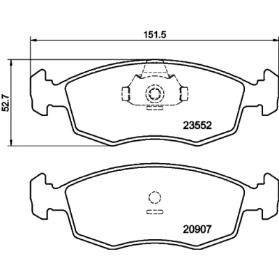 Afbeelding van HELLA 8DB 355 009 131 Remblokkenset Niet geschikt voor slijtage waarschuwingscontact FIAT: Punto II Hatchback