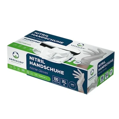 Afbeelding van Sensalou Wegwerphandschoenen Nitril onderzoekshandschoenen poedervrij latexvrij (extra large Gr. XL (10), 100 stuks)