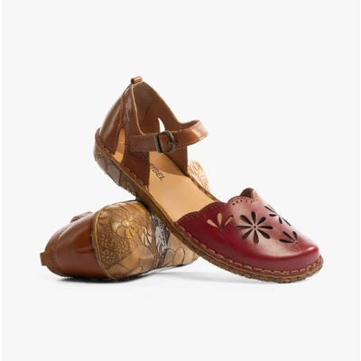 Afbeelding van Josef Seibel Rosalie Ballerina&#039;s met enkelbandjes, Dames, Maat: 40, Rubin kombi Leer