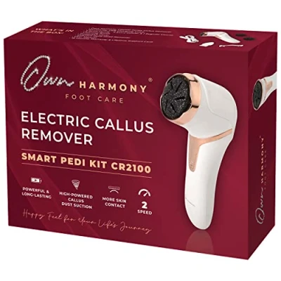 Afbeelding van Own Harmony Elektrische Eeltverwijderaar met Vacuüm Absorptie Oplaadbare Voetvijl CR2100 voor Professionele Voetverzorging en Pedicure Beste Harde, Droge, Gebarsten Huid (3 Rollen, USB Kabel)