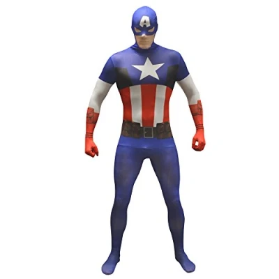 Afbeelding van &quot;Morphsuits™ Captain America kostuum voor volwassenen Verkleedkleding 164/176&quot;