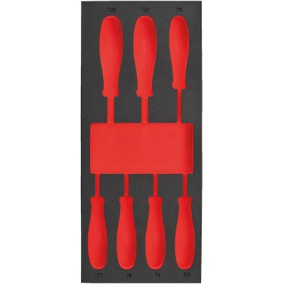 Afbeelding van Milwaukee Empty 7 pc Screwdriver TX Set 1 Foam Insert Lege Inlay schroevendraaier (7 delig) 4932493669