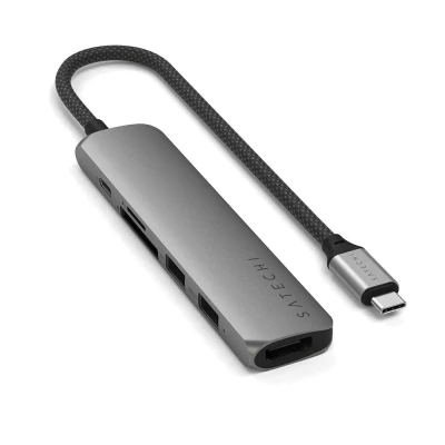 Afbeelding van Satechi 6 in 1 USB C Slim Multiport Adapter Space Grey