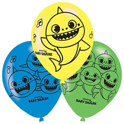 Afbeelding van Pinkfong Ballonnen Baby Shark Junior 27,5 Cm Latex 6 Stuks