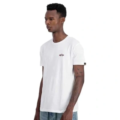 Afbeelding van Alpha Industries Signature PUFF Tshirt print, Heren, Maat: Small, White
