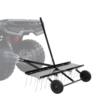 Afbeelding van VEVOR Trekhaak achter Dethatcher, 48 inch sleepverticuteerder met 24 verenstalen tanden, gazonverticuteerhark voor ATV of maaier, sleephaak gazonhark liftgreep tuinboerderijgras