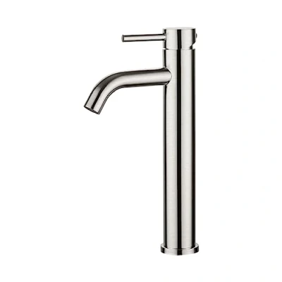 Afbeelding van Ibergrif Waterbesparende waterkraan voor in de badkamer, met uitloop, hoogte 205 mm, grijs