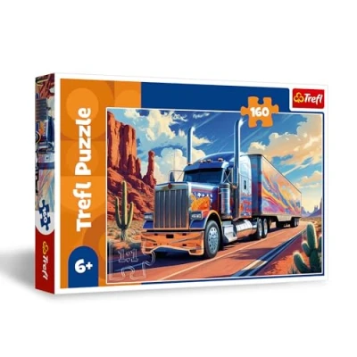 Afbeelding van Trefl Vrachtwagen op de Weg Puzzel met 160 Stukjes Kleurrijke Puzzels een Vrachtwagen, Creatief Vermaak, Leuk voor Kinderen vanaf 6 jaar