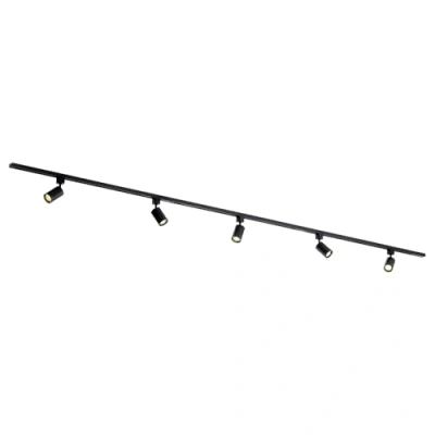 Afbeelding van Qub Focus III 1 Fase Railverlichting GU10 300cm I vorm 5 spots Railsysteem Zwart