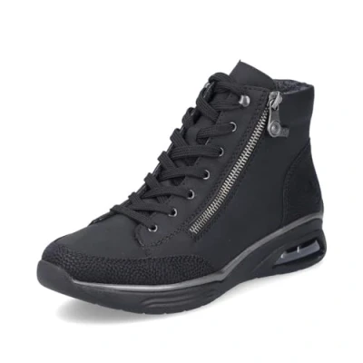 Afbeelding van Rieker Dames M5610 veterlaarzen, zwart, 42 EU, EU