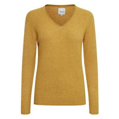 Afbeelding van Oxmo Oxilva Trui Honey mustard Melange, Dames, Maat: Large, melange