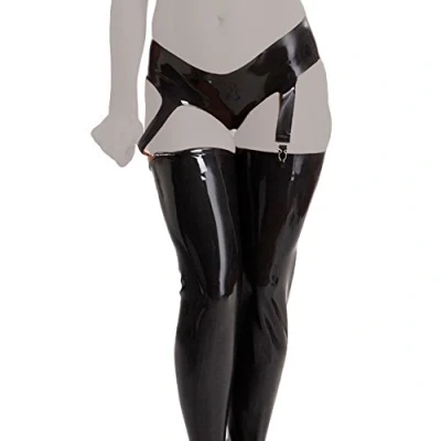 Afbeelding van Rimba Latex Play hipster slip met jarretels L