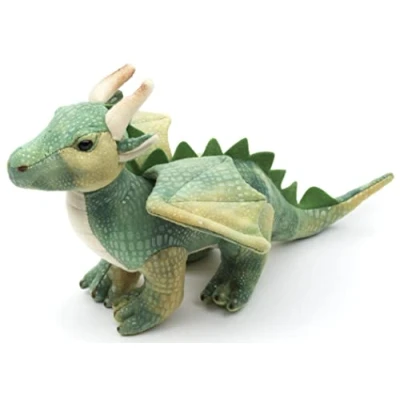 Afbeelding van Uni Toys Draak blauw 26 cm (lengte) pluche knuffeldier dier,