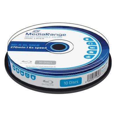 Afbeelding van BD R 50GB MEDIARANGE Blu Ray Recordable 6x Speed Cakebox 10 stuks