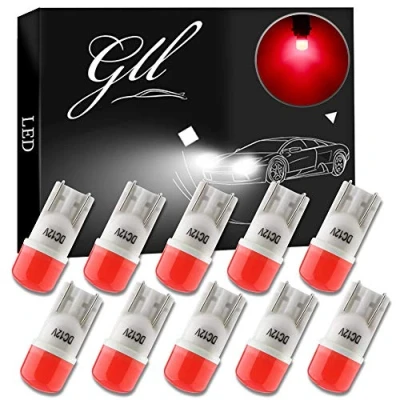 Afbeelding van GLL 10pcs T10 LED Lampen 501 W5W met 2835 3SMD 80 Lumen 6500K Rood