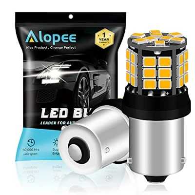 Afbeelding van 2 Pack 1056 BAU15S 7507 12496 1156PY RY10W Extreem Heldere Amber/Geel Niet Polariteit 2835 39 SMD 9 30V LED Auto Vervanging Lichten voor Richtingaanwijzer Knipperlicht Lamp