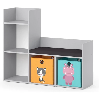 Afbeelding van Vicco Kinderboekenkast &quot;Luigi&quot;, Grijs, 107.2 x 88.6 cm met 2 vouwboxen opt.2