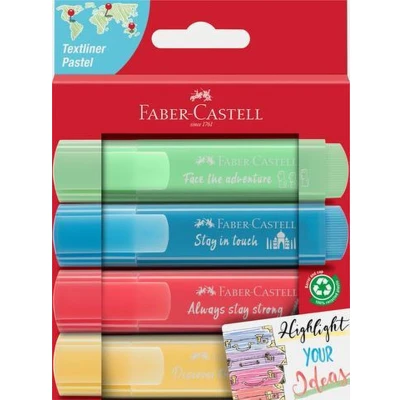 Afbeelding van 5x Tekstmarker Faber Castell 46 Pastel set 4 stuks