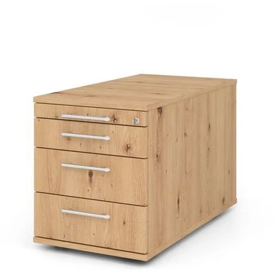 Afbeelding van SIGNA TC30 RE Rolcontainer Hout met 3 lades Knoestige Eiken Rail handvat (kunststof)