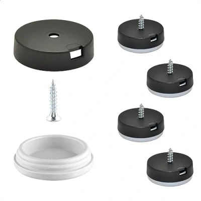 Afbeelding van WAGNER QuickClick® Kunststofglijders Meubelglijders set van 4 om vast te schroeven I 4x voet+schroef+glij inzetstuk verwisselbaar kunststof HYPER Ø 25 mm Made in Germany 15809500