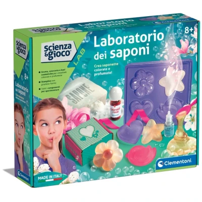 Afbeelding van Clementoni Kit voor het maken van zeep wetenschap en spellaboratorium zeeplaboratorium, experimenten kinderen 8 jaar, Italiaanse versie, Made in Italy, 19229