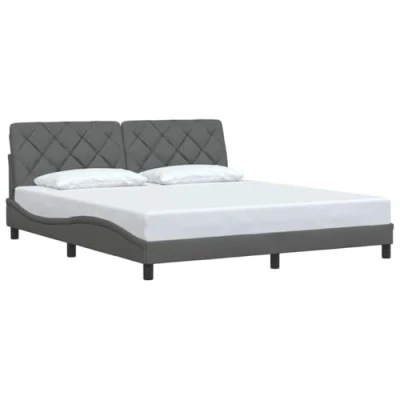 Afbeelding van vidaXL Bedframe zonder matras stof donkergrijs 180x200 cm