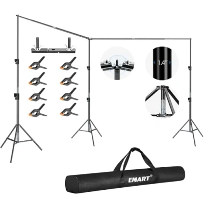 Afbeelding van EMART Foto Video Studio Achtergrond Standaard Zware Fotografie Ondersteuningssysteem 6 meter breed, 3 hoog