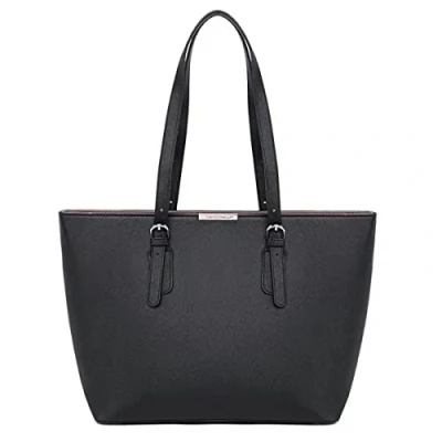 Afbeelding van David Jones Dames Grote Tote Handtas Groot Schoudertas Shopper PU Leer Draagtas Boodschappentas Schooltas Werktas Businesstas Laptoptas Vrouwen Meisje Zwart