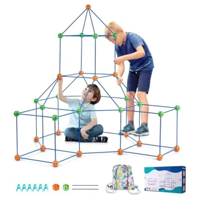 Afbeelding van VEVOR Bouwset voor kinderen, 120 delig, STEM bouwspeelgoed kinderen van 4, 5, 6, 7, 8 jaar, bouwspel binnen en buiten, 80 stangen 40 ballen