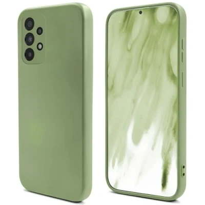 Afbeelding van Moozy Lifestyle. Siliconen Hoes voor Samsung A52 5G/4G, Muntgroen Premium Lichtgewicht met Matte Afwerking en Zachte Microvezel Voering Liquid Silicone Case Cover