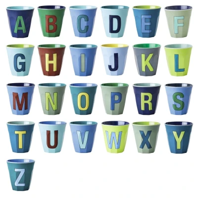 Afbeelding van Rice DK Melamine Beker Alfabet Blauw