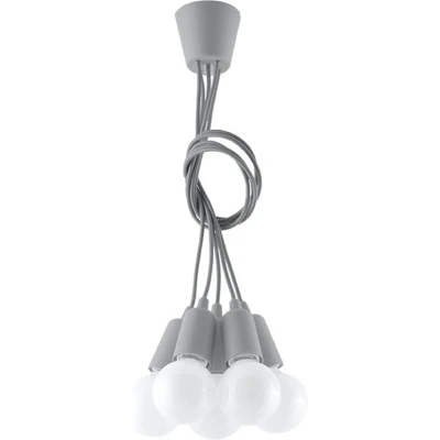 Afbeelding van Sollux Lighting Diego 5 Licht Plafond Cluster Hanglamp Grijs