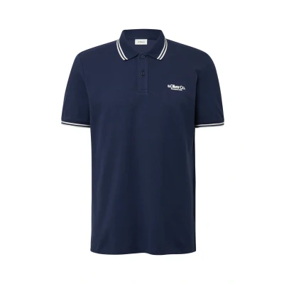 Afbeelding van s.Oliver MIT Kontrastdetails UND LOGO Poloshirt, Heren, Maat: Large, Tiefblau
