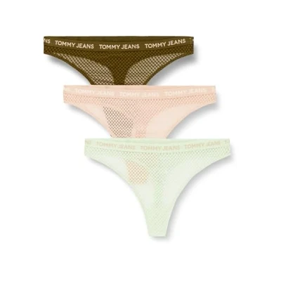 Afbeelding van Tommy Jeans Thong 3 PACK String, Dames, Maat: XL, Green/pink