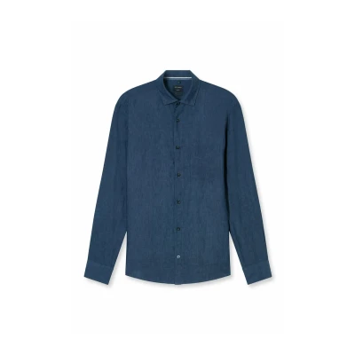 Afbeelding van Olymp Casual Regular FIT KENT Overhemd, Heren, Maat: Small, Royal