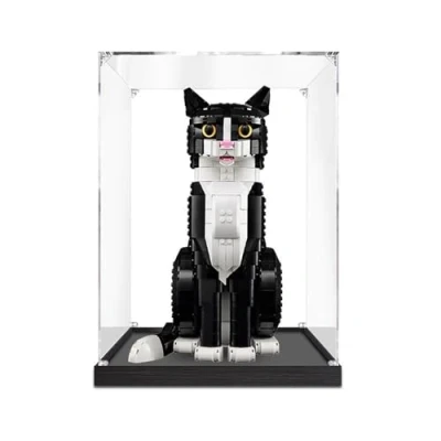 Afbeelding van transparante acrylvitrine compatibel met Le*Go 21349 Tuxedo Cat, stofdichte vitrine (model niet inbegrepen) A,3MM