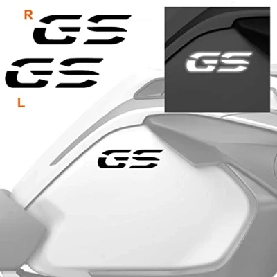 Afbeelding van 2 stickers compatibel met tankzijden motorfiets R 1200 1250 GS Adventure LC (reflecterend zwart)