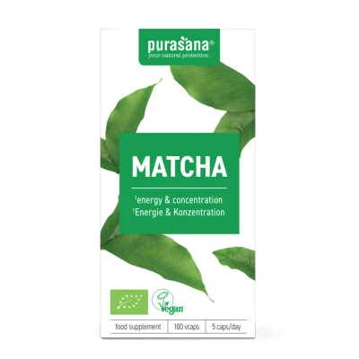 Afbeelding van Purasana Matcha 280mg bio 100vc