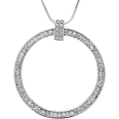 Afbeelding van Behave Zilver kleurige ketting met ronde hanger