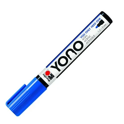 Afbeelding van Marabu 12400103053 YONO marker, donkerblauw 053, veelzijdige acrylstift met Japanse ronde punt, waterbasis, lichtecht en waterbestendig, voor bijna alle ondergronden, 1,5 3 mm