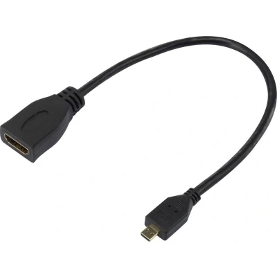 Afbeelding van SpeaKa Professional SP 7870588 HDMI Adapter [1x stekker D micro 1x bus] Zwart Vergulde steekcontacten 20.00 cm