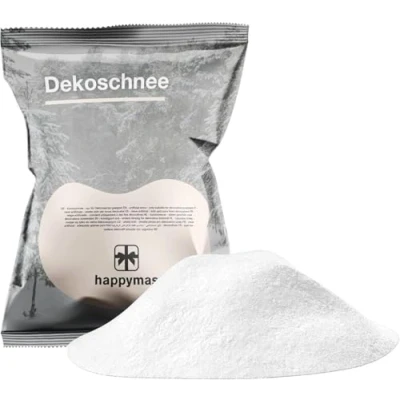 Afbeelding van happymas Bedrieglijk echte kunstsneeuw, zacht en luchtig glinsterende decoratieve sneeuw voor kerstdecoratie decoratie