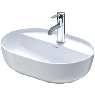 Afbeelding van Duravit luv opzetwastafel ovaal met 1 kraangat zonder overloop 50x35cm wit grijs 0380502300