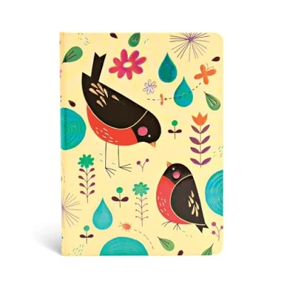 Afbeelding van Carnet à couverture rigide Maman Rouge gorge Midi Ligné 176 p.: Lined