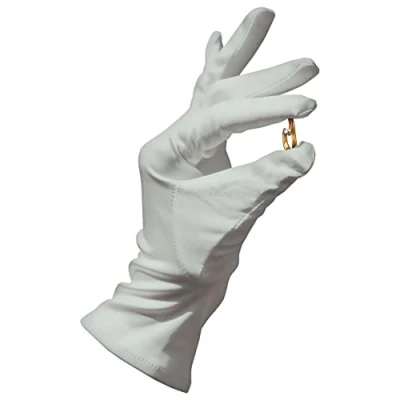 Afbeelding van Heli Presentatiehandschoenen, microvezel, zilvergrijs, maat L, 1 paar voor horloges, Zilver grijs, L