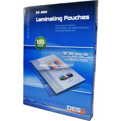 Afbeelding van DESQ® Lamineerhoes A4 100 micron Glanzend stuks 216 x 303 mm Premium 71142